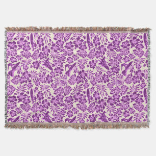 Manta Tejida Surf Pareau Hawaiian Hibiscus Throw Blankets