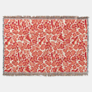 Manta Tejida Surf Pareau Hawaiian Hibiscus Throw Blankets