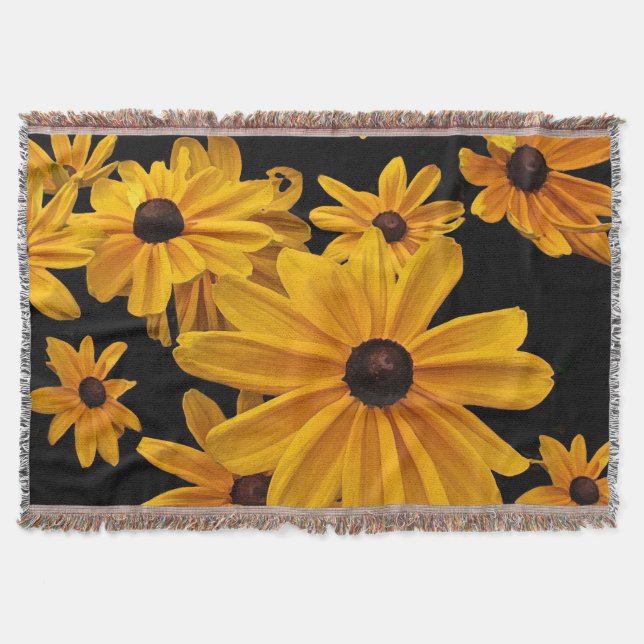 Manta Tejida Susan Flowers Floral Throw Blanket (Anverso)