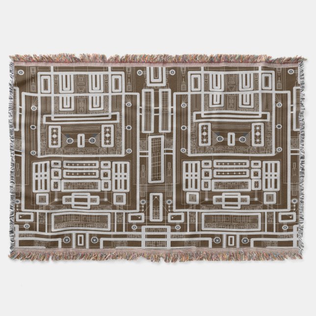 Manta Tejida Tarjeta de circuito geométrico (Anverso)