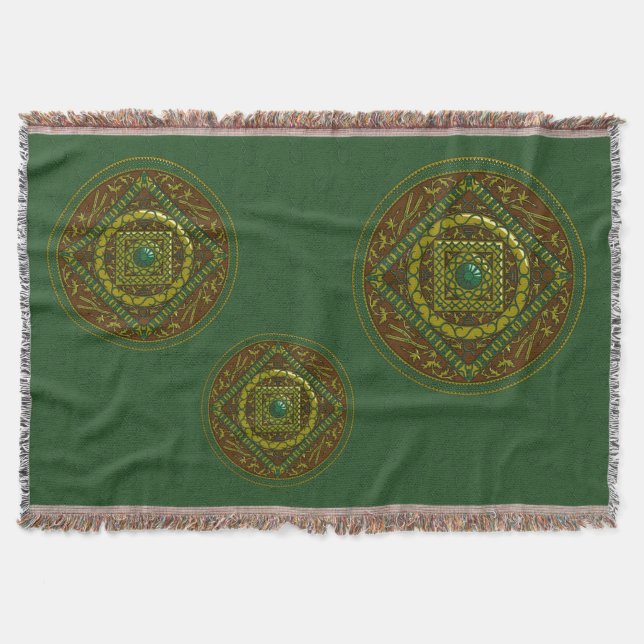 Manta Tejida Taurus Mandala Throw Blanket (Anverso)