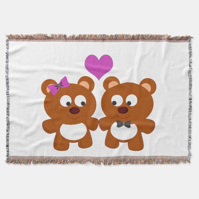 Manta Tejida Teddy Bear Love (Anverso)