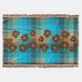 Manta Tejida Tela escocesa de la sombra del vintage del acuario