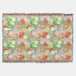 Manta Tejida Textura con las rebanadas de verduras