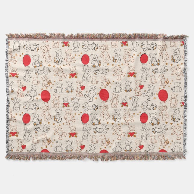 Manta Tejida Textura con los osos de peluche (Anverso)