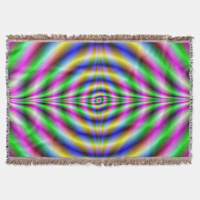Manta Tejida Throw Blanket Psychedelic Neon Eye (Anverso)
