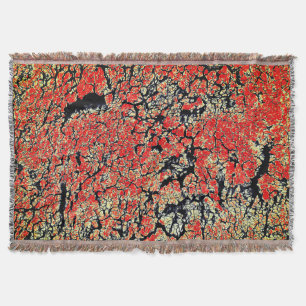 Manta Tejida Tierra Agrietada Rojo Negro Blanco Amarillo