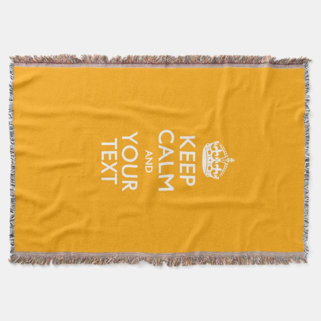 Manta Tejida Traffic Yellow Background Keep Calm And Your Text (Anverso)
