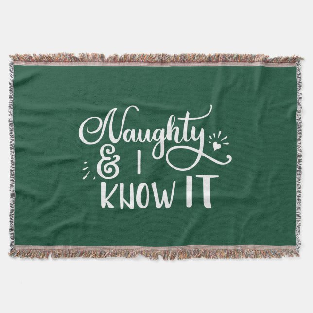 Manta Tejida travieso y lo sé Navidades divertidos (Anverso)