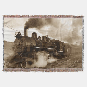 Manta Tejida Tren 4 Tirar en blanco
