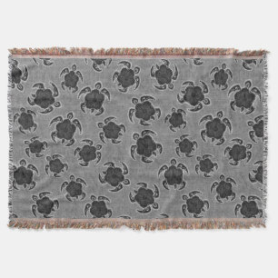 Manta Tejida Uhane Honu Hibiscus Batik Turtle Hawaiano