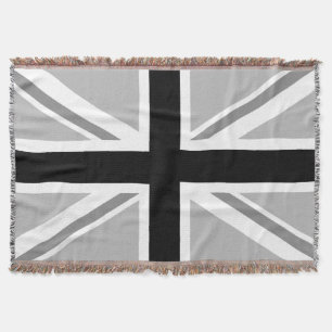 Manta Tejida Union Jack/monocromo de la bandera