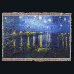 Manta Tejida Van Gogh - Noche estrellada sobre el Ródano<br><div class="desc">Pintura de Vincent van Gogh,  Noche Starry sobre el Ródano,  arroja manta.</div>