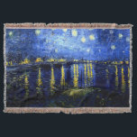 Manta Tejida Van Gogh - Noche estrellada sobre el Ródano<br><div class="desc">Pintura de Vincent van Gogh,  Noche Starry sobre el Ródano,  arroja manta.</div>
