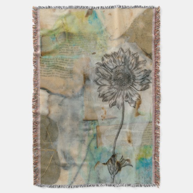 Manta Tejida Vellum Floral I (Frente vertical)