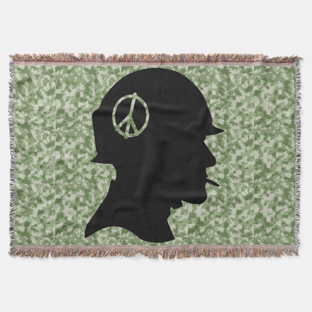 Manta Tejida Vet Silhouette Camo Throw Blanket (Anverso)