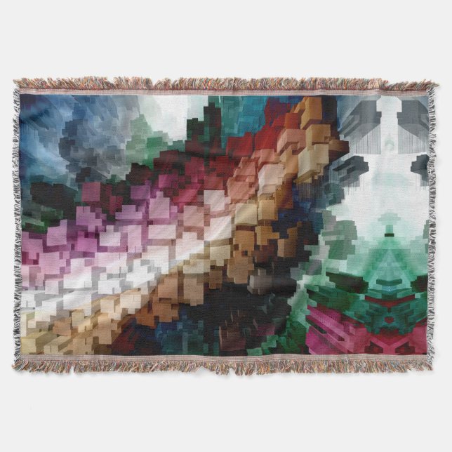 Manta Tejida Viento oscuro centrado en el cubo (Anverso)