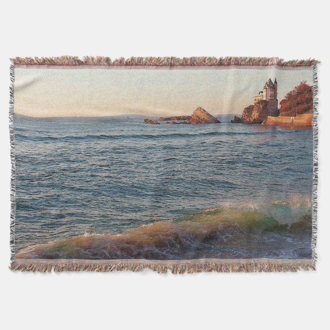 Manta Tejida Villa en las rocas (Anverso)