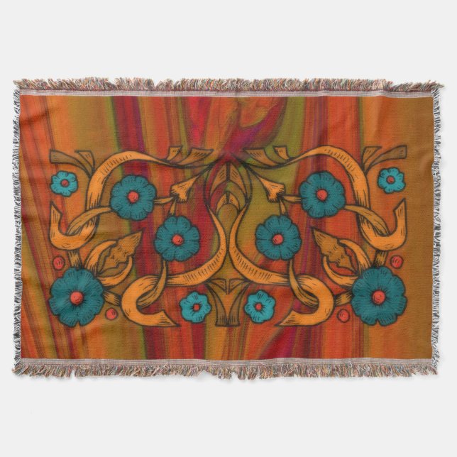 Manta Tejida Viñage Poppy (Anverso)