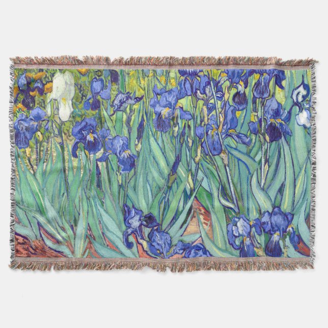 Manta Tejida Vincent Van Gogh 1898 Irises (Anverso)