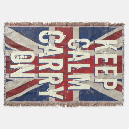 Manta Tejida Vintage Bandera del Reino Unido "Inspiradoras cita