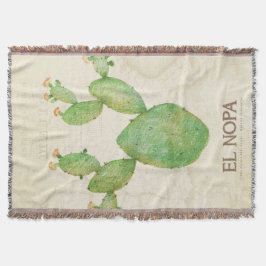 Manta Tejida Vintage Cactus Watercolor Throw Blanket