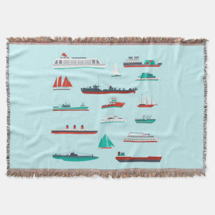 Manta tejida vintage de flota marítima