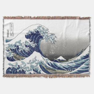 Manta Tejida Vintage de PixDezines, Gran Ola, Hokusai 葛 飾 北 斎 の