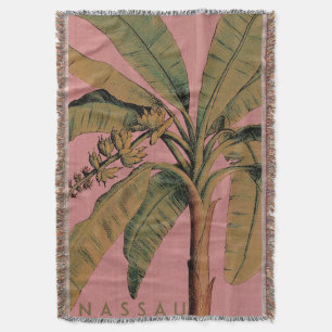 Manta Tejida Vintage Tropical Bahamas Throw Blanket