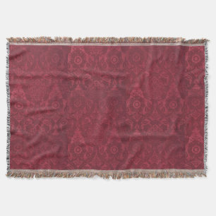 Manta Tejida Vintage William Morris Acorn Velvet Grabado en rel