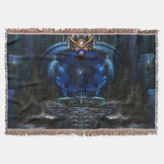 Manta Tejida Vista A La Cama De Eternity Throw (Anverso)