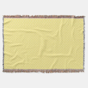 Manta Tejida White on Lemon Yellow Faux Knitt Stitch Pattern