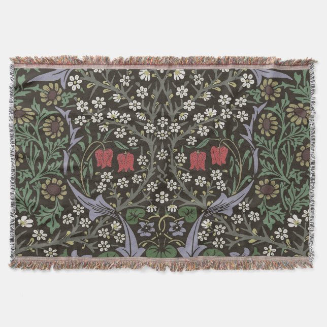 Manta Tejida William Morris Blackthorn Tapestry Floral (Anverso)