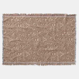 Manta Tejida William Morris indio, Taupe Tan y beige