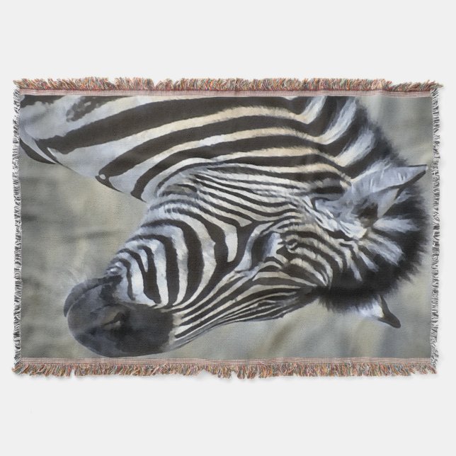 Manta Tejida Zebra Lovers Wildlife Art (Anverso)