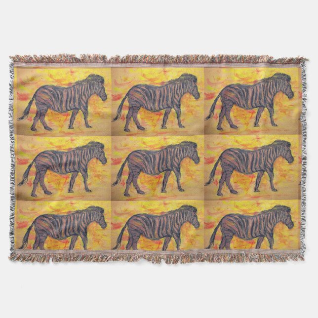 Manta Tejida zebra púrpura fría (Anverso)