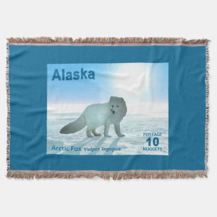 Manta Tejida Zorro Ártico - Postage de Alaska