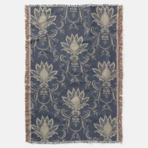 Manta Tejido de piña azul marino barroco francés