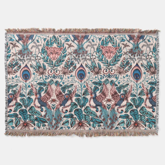 Manta Tejidos animales de la jungla inspirados en el est (Anverso)