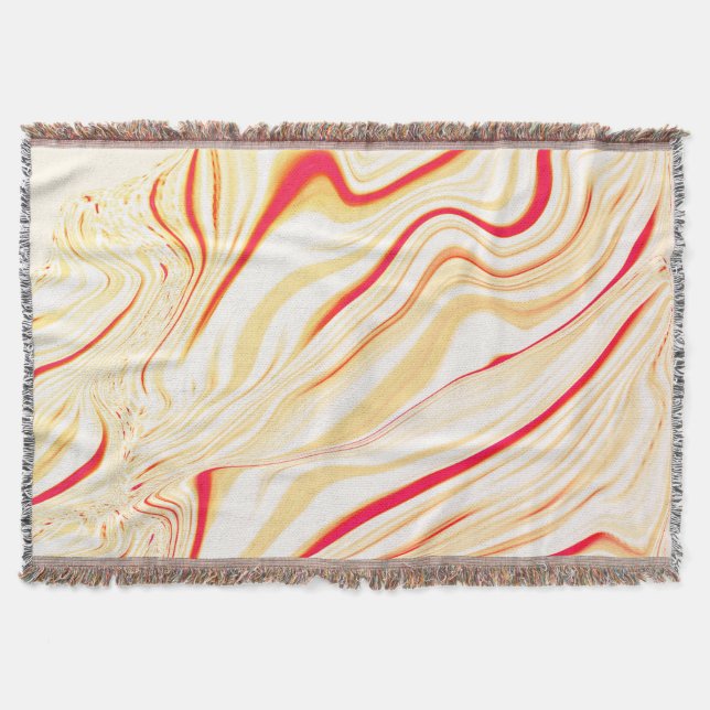 Manta Tela ondulada con tonos beige claro, curva rosa ro (Anverso)