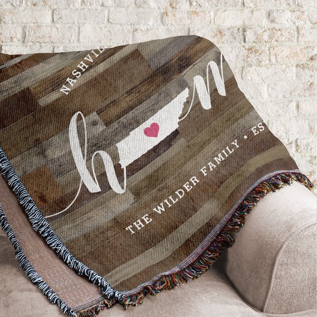 Manta Tennessee Home State Personalizado Wood Look (Subido por el creador)
