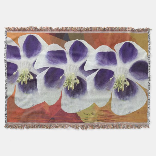 Manta térmica con flores púrpuras y blancas (Anverso)