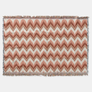 Manta Terracotta Boho Zigzag - Chevron Rústico