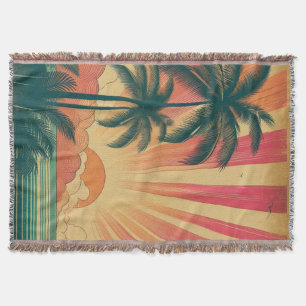 Manta Terraza tropical retro/vintage/puesta de sol hawai