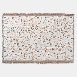 Manta Terrazzo marrón, beige y blanco  