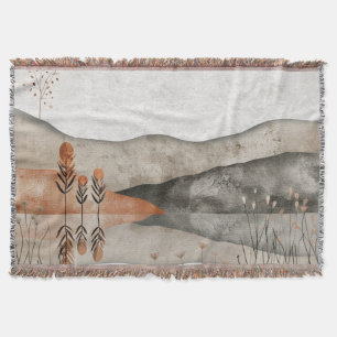 Manta Terroso paisaje lunar de terracota bohemio del lag