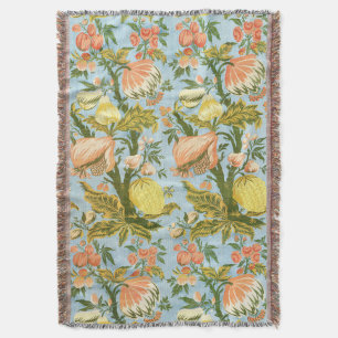 Manta Textil Clásico Barroco Floral Frutas Damask