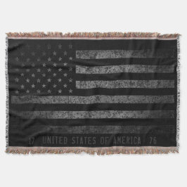 Manta Texto perturbado de la bandera norteamericana vint