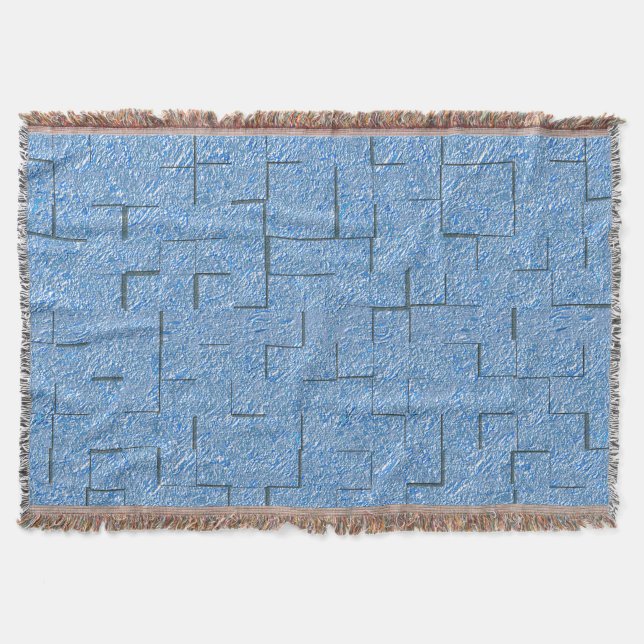 Manta Textura azul silvestre con efecto mosaico y reliev (Anverso)