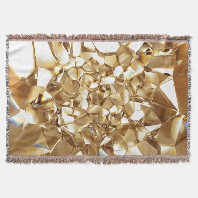 Manta Textura de oro de cristal abstracto en 3D. (Anverso)